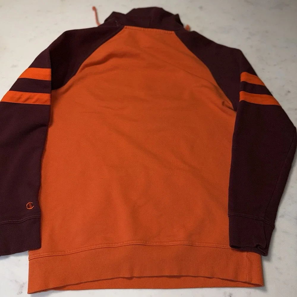 Champion Virginia Tech Hokies Hoodie – Orange & Maroon‎ – Men's Medium - Picture 4 of 11
